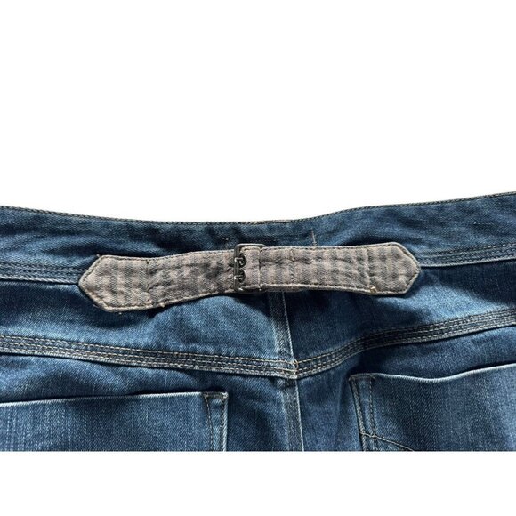 Free People Woman's Sz 27 Low Rise Flared Jeans with Corduroy Stripe Leg - Picture 8 of 11